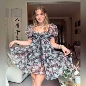 Puff Sleeve Mini Dress